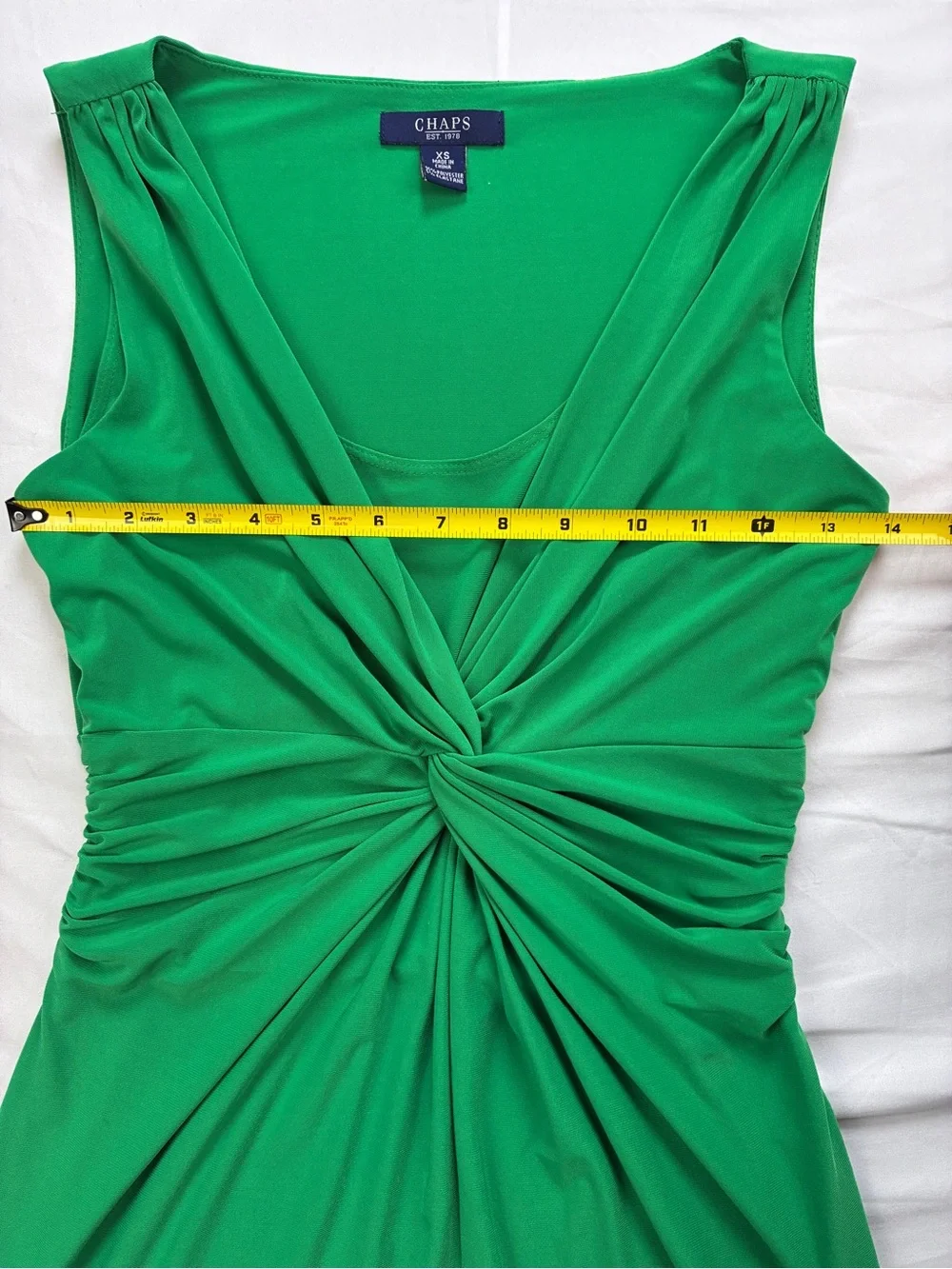 Chaps Green Sleeveless Twist-Front Midi/Maxi Dress - Picture 5 of 14